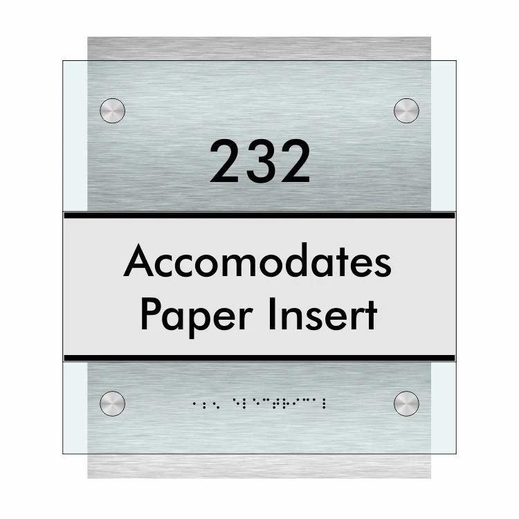 Floating Glass Updateable Room sign