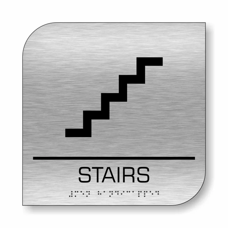 Brushed Aluminum Stairs Sign