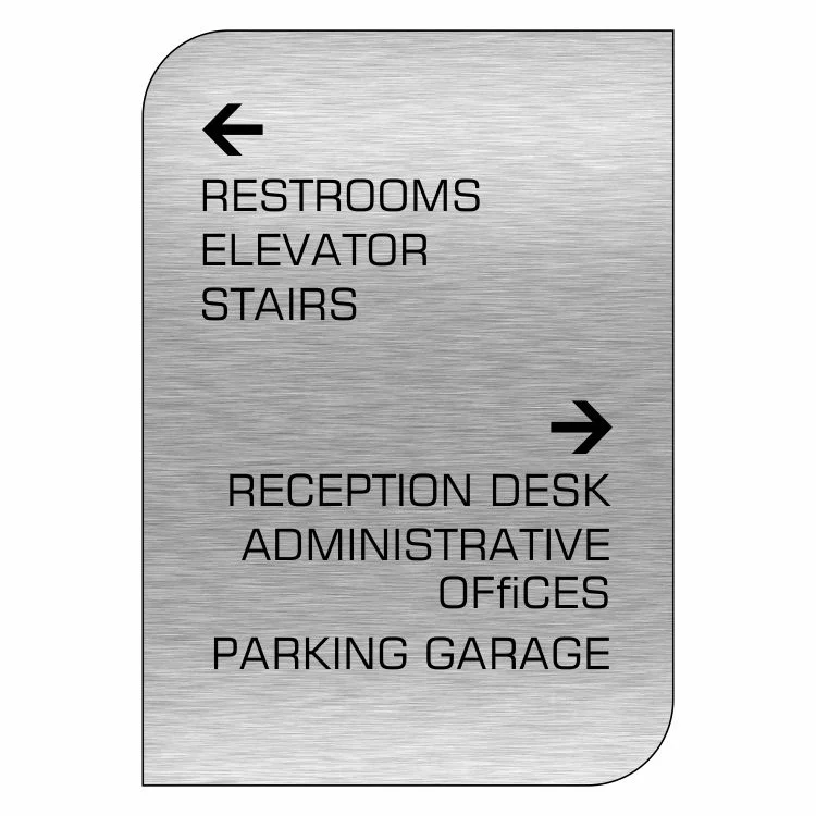 Brushed Aluminum Directional Sign