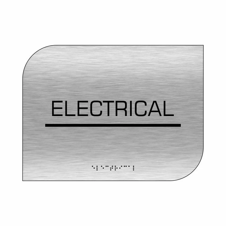 Brushed Aluminum Room Name Sign