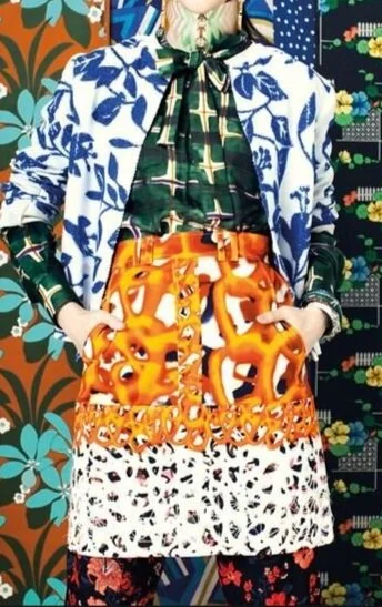 Wear two or more completely different patterns that don’t have any commonality. This is not for the faint of heart—your attitude and your intent have to be the anchor that makes this look work.