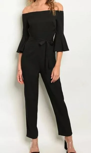 Black Off-The-Shoulder Jumpsuit