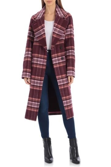 Avec Les Filles Plaid Oversize Double Face Coat