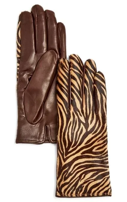 Bloomingdale’s Cashmere-Lined Calf Hair Gloves