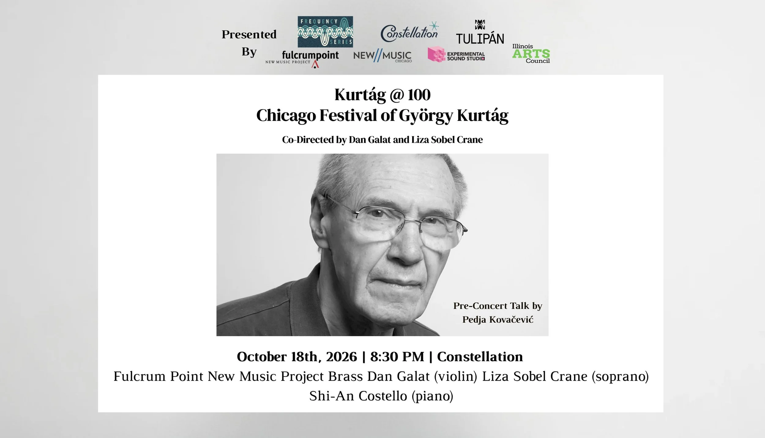 "Kurtág @ 100" Chicago Festival of György Kurtág (Night #2)
