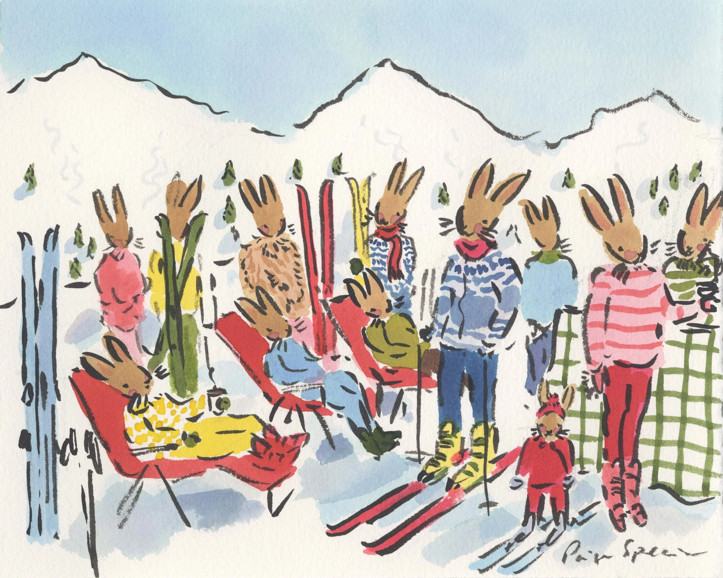Apres Ski Bunny Print 8 x 10