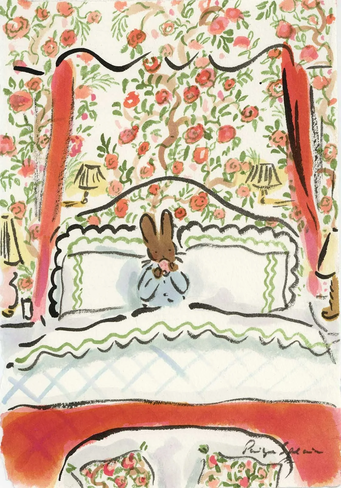 Coral Floral Bedroom (SOLD)