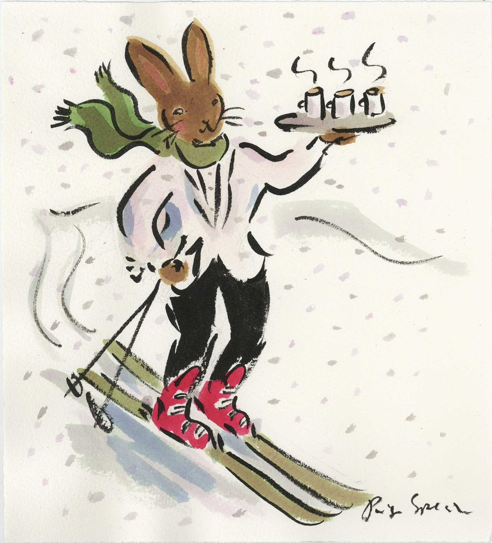 Ski Bunny With Cocoa (SOLD)