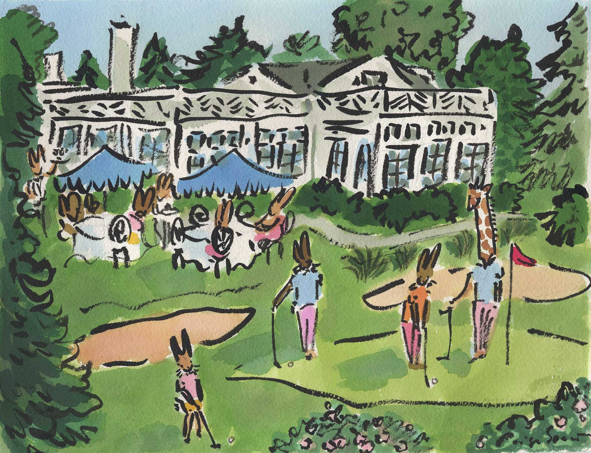 Bunny Golfers 8 x 10