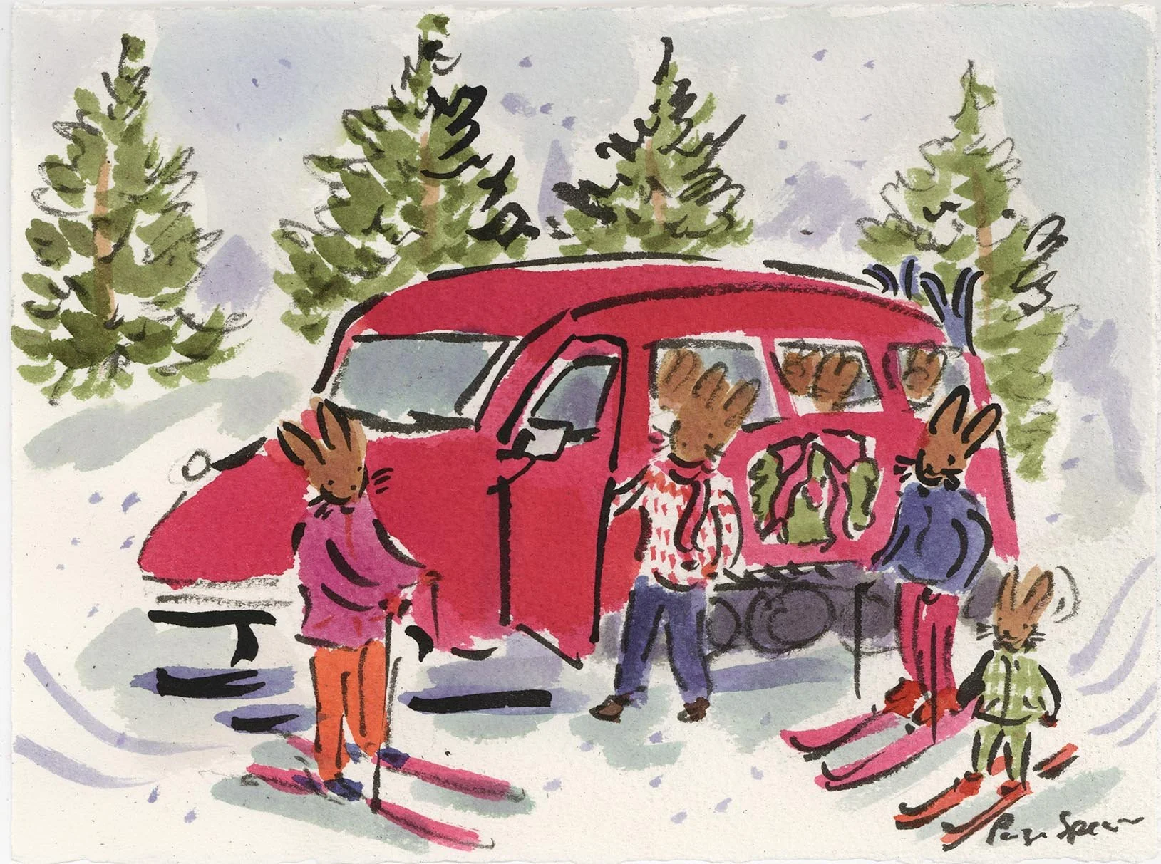 Snow Bus Bunnies (SOLD)