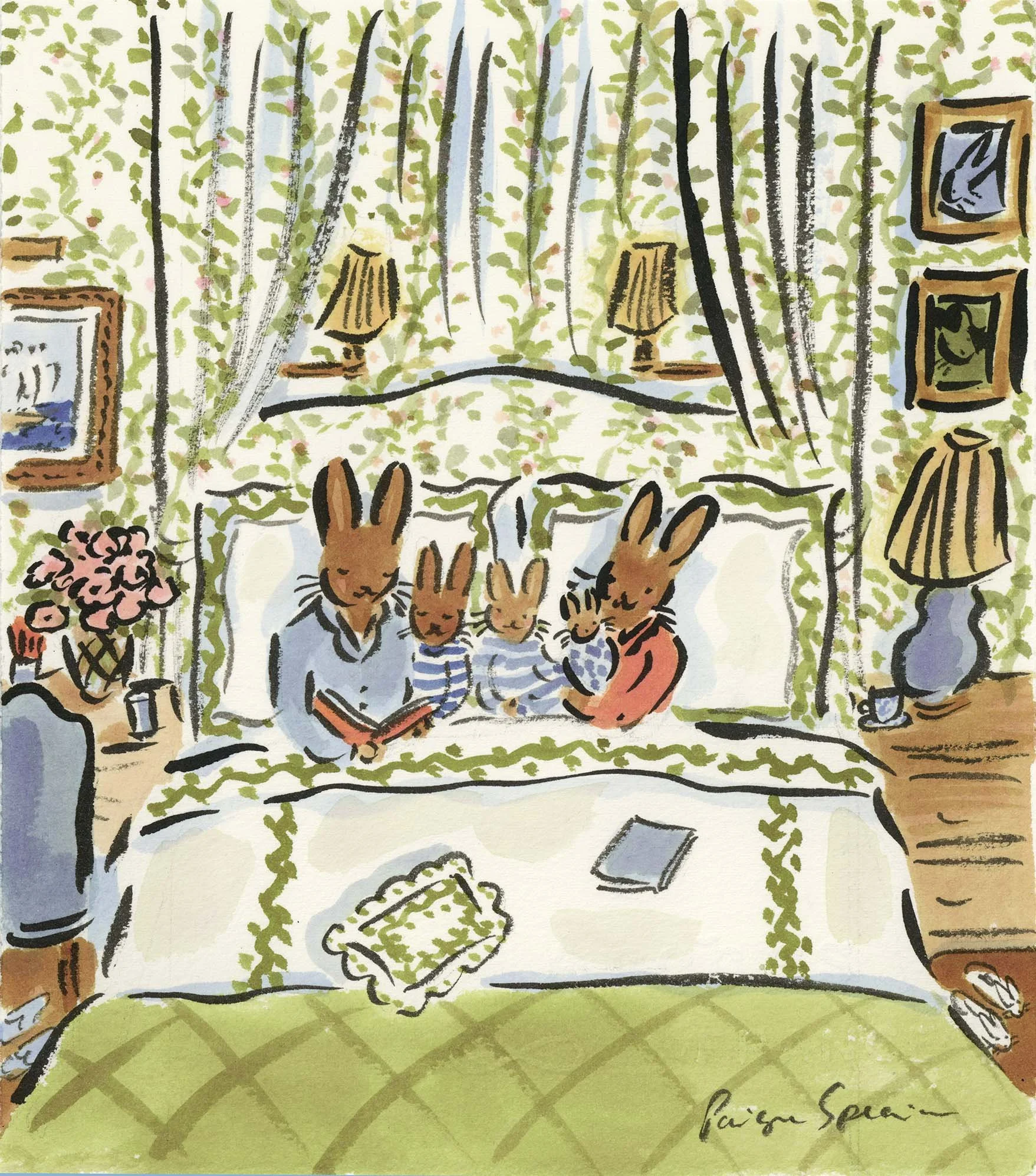 Bunny Family Bedtime (SOLD)