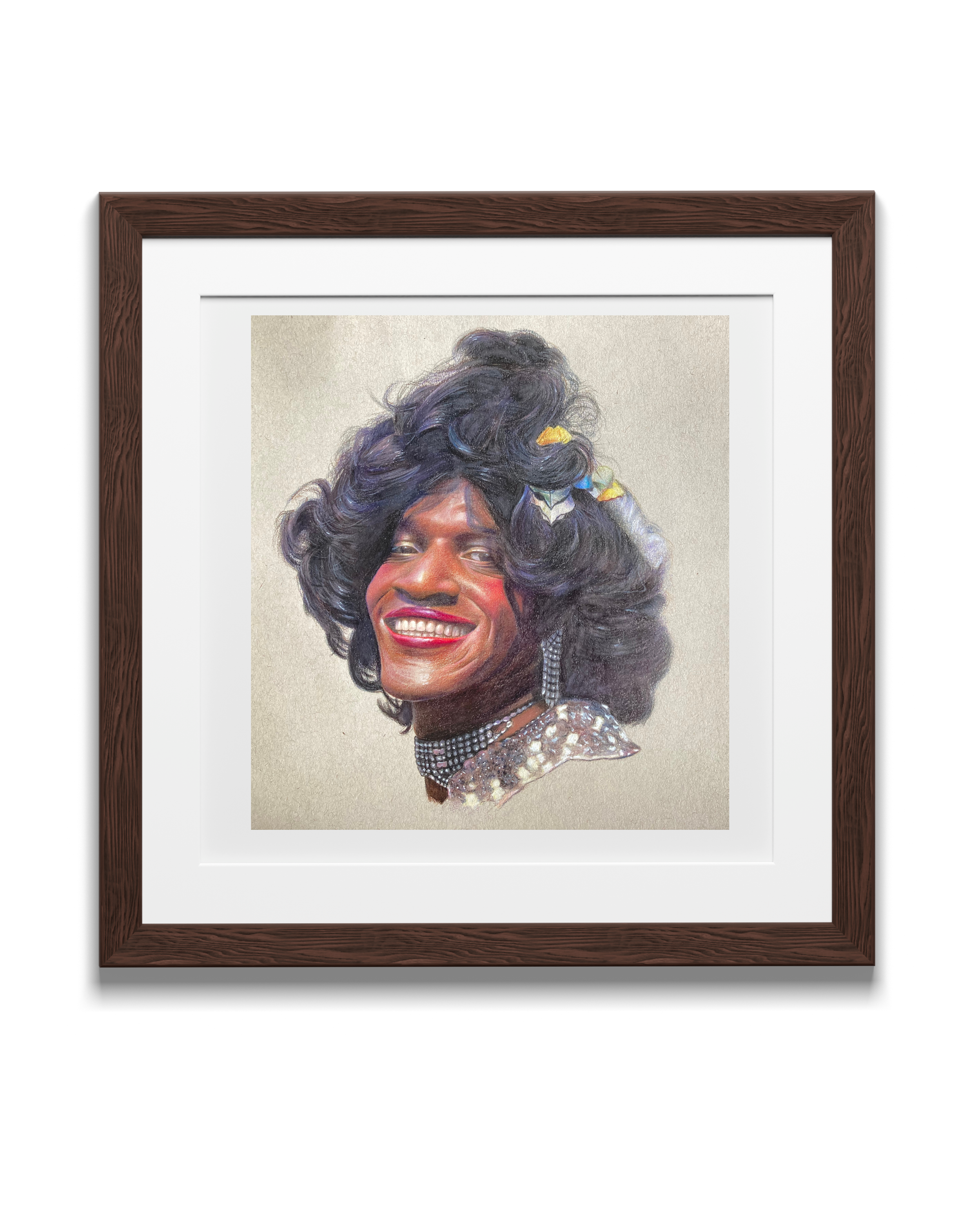 Origineel kleurpotloodportret Marsha P. Johnson