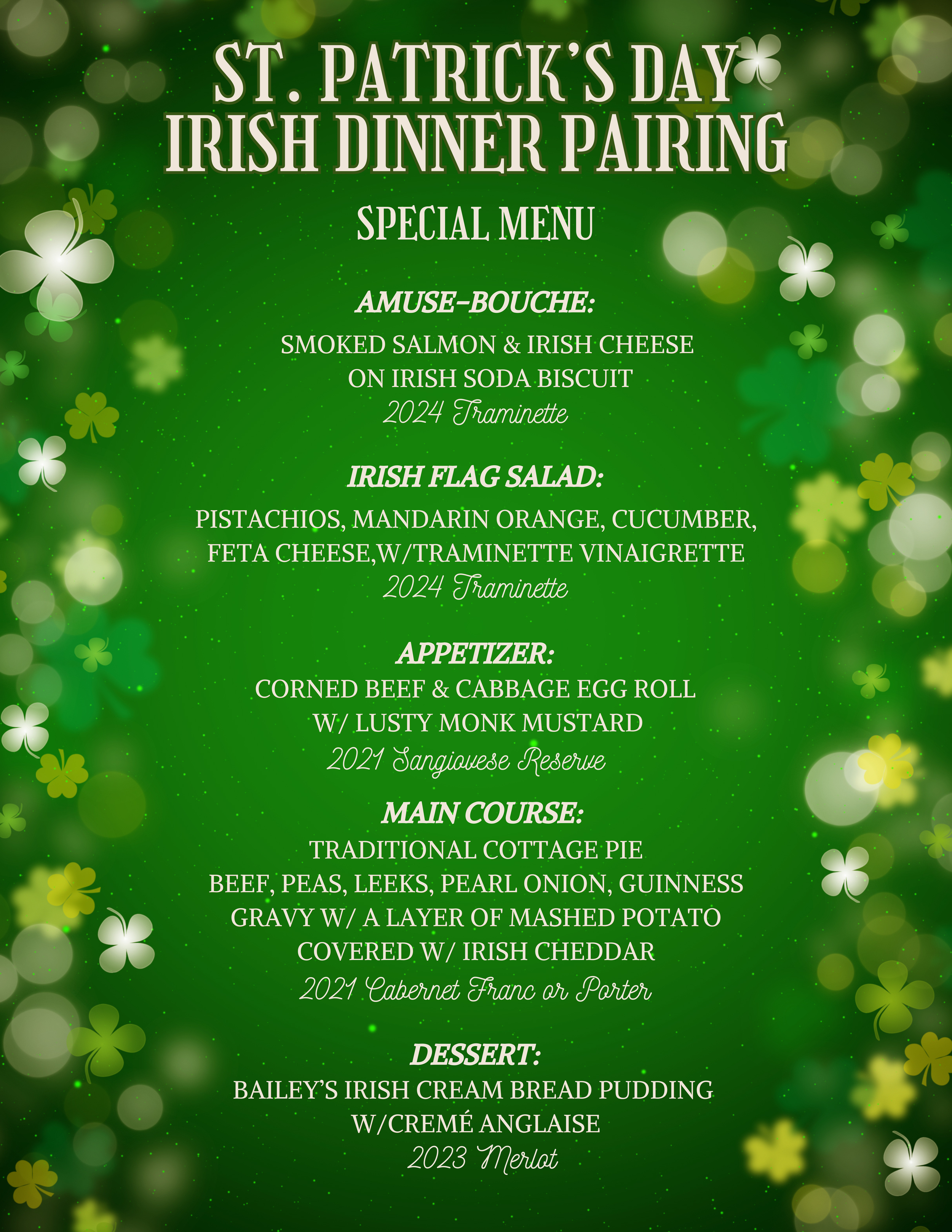 St. Patrick's Day Ticket - Wine Club Member