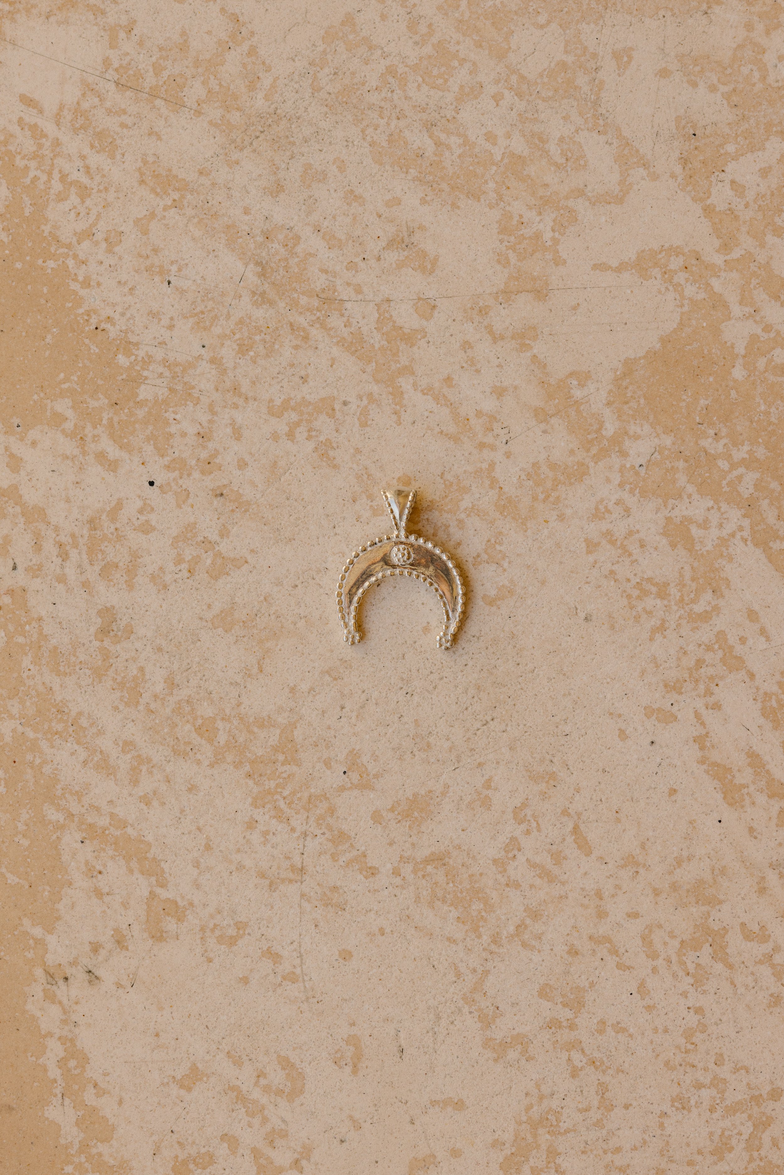 sun + her Jewelry Crescent Moon Pendant in Silver