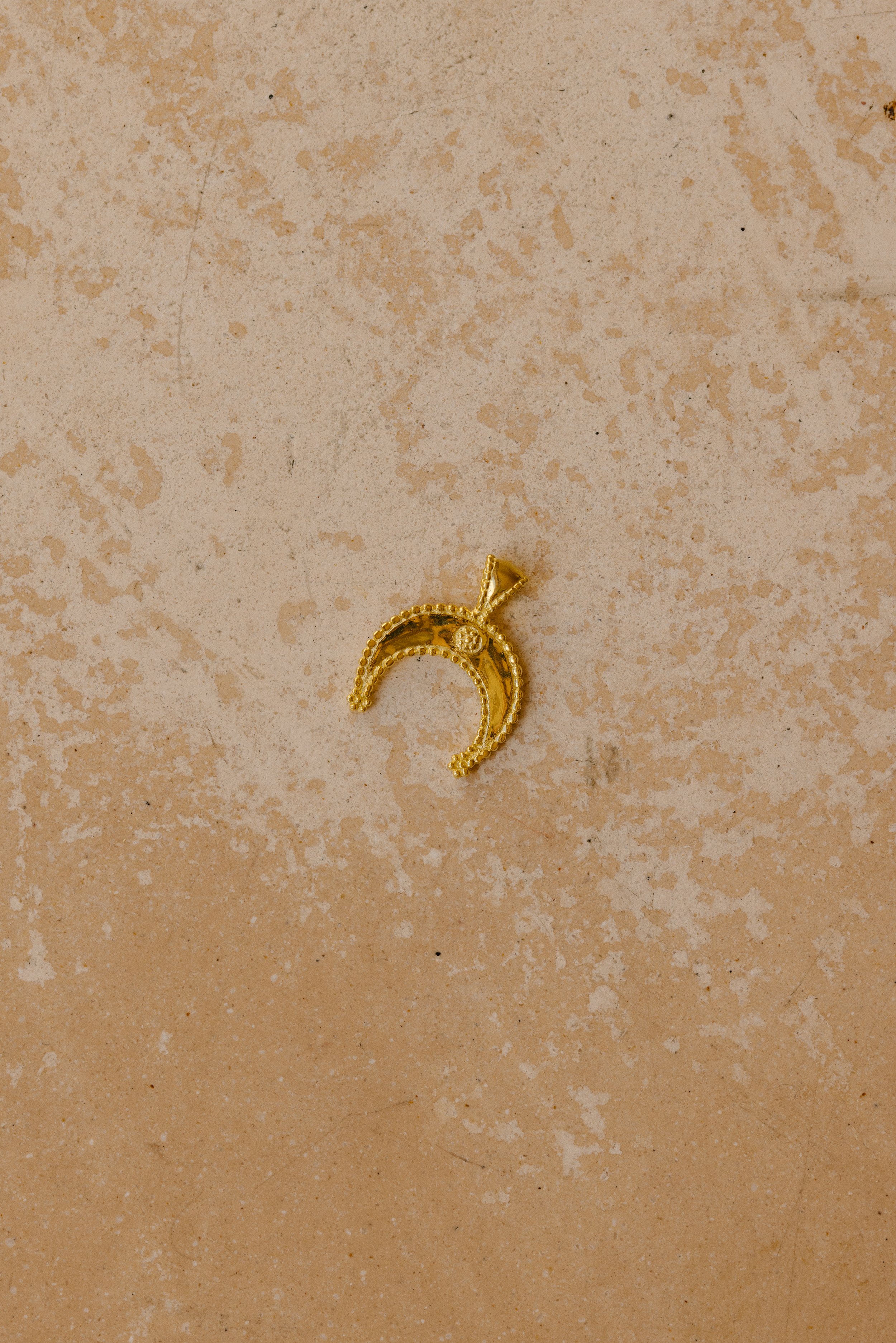 sun + her Jewelry Crescent Moon Pendant in Gold