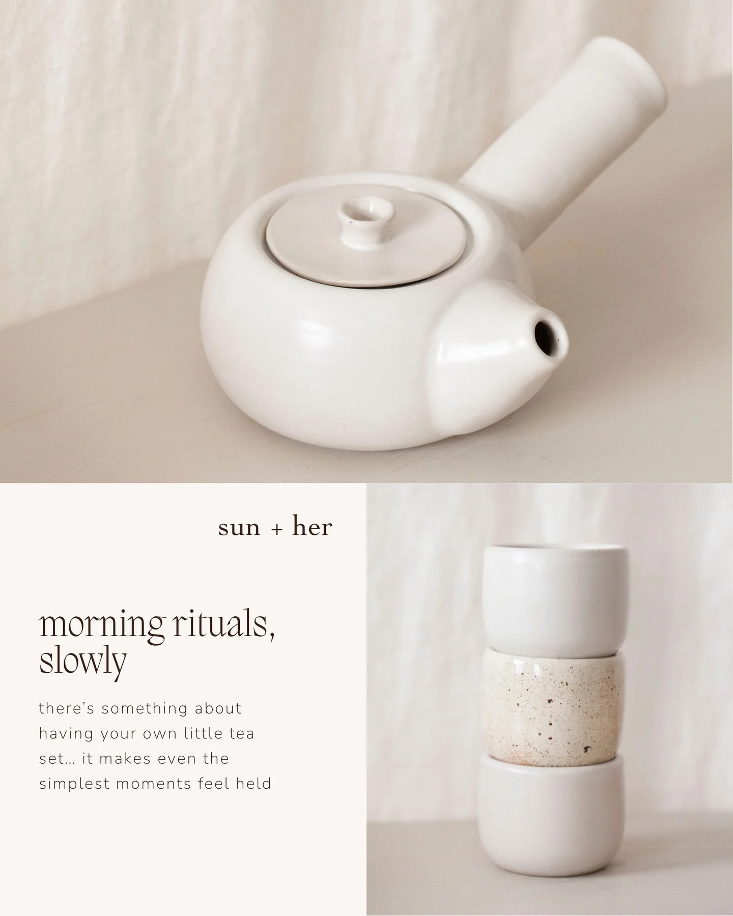 just you, a warm cup, and a quiet pause in the day.

we love ceramics for the same reason we love linen, nothing is too perfect. every curve, every tiny detail carries a human touch, something you can feel when you hold it.

a small ritual, but one t