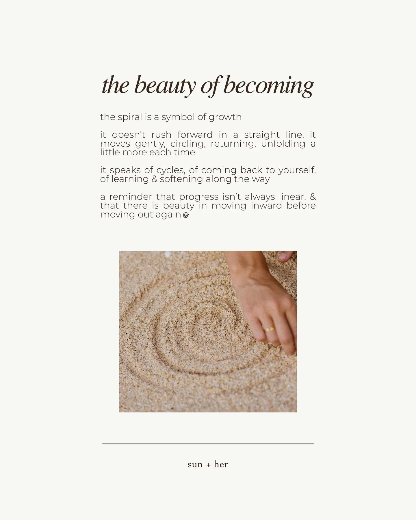 drawn in sand, echoed in silver

a small reminder that growth can be gentle, and beauty often moves in circles ✧