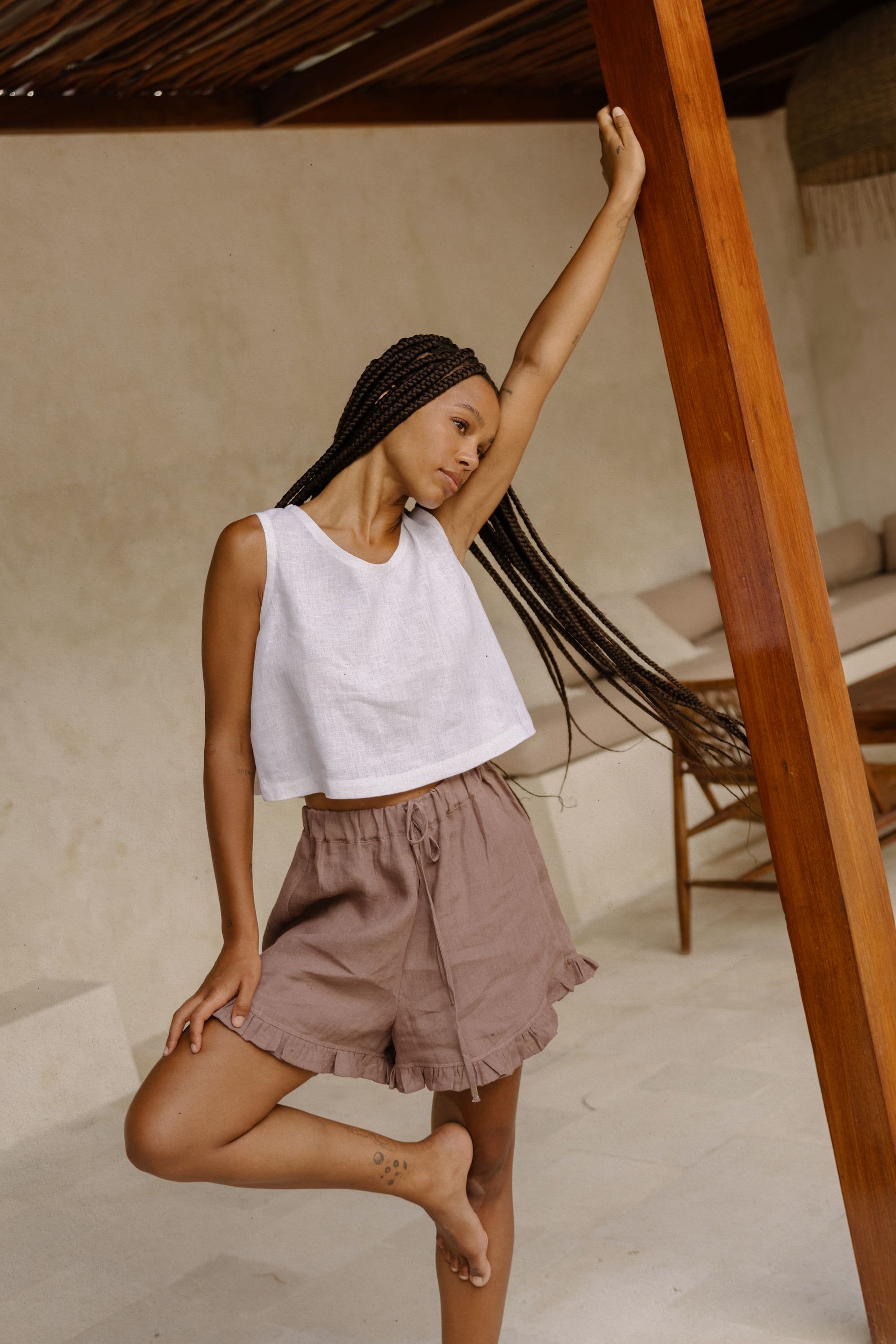 sun-and-her-linen-ruffle-shorts-cacao-brown-front-3.jpg