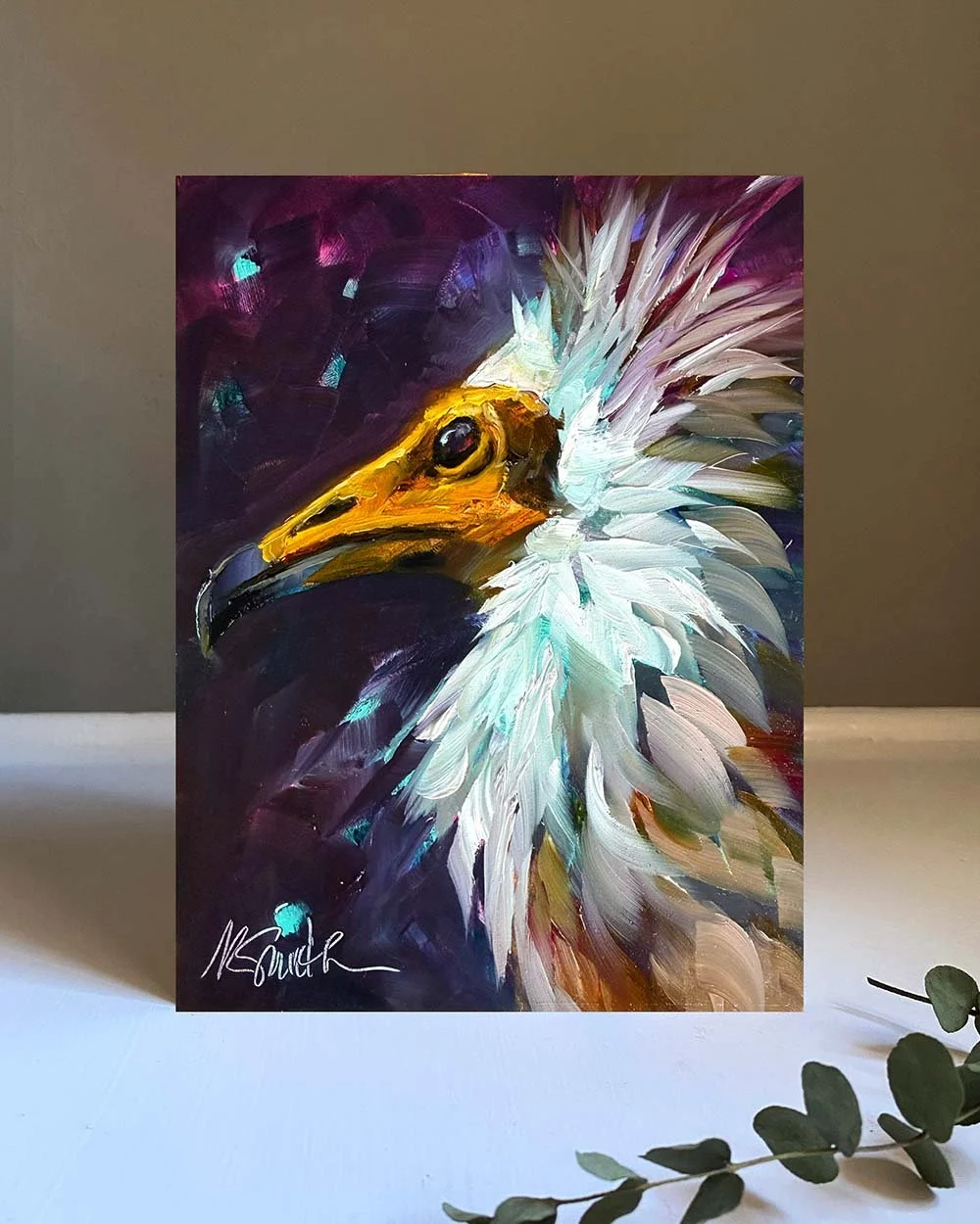 kim smith fine art_original oil painting_bald eagle_mack_6x8x2_insitu-1.jpg