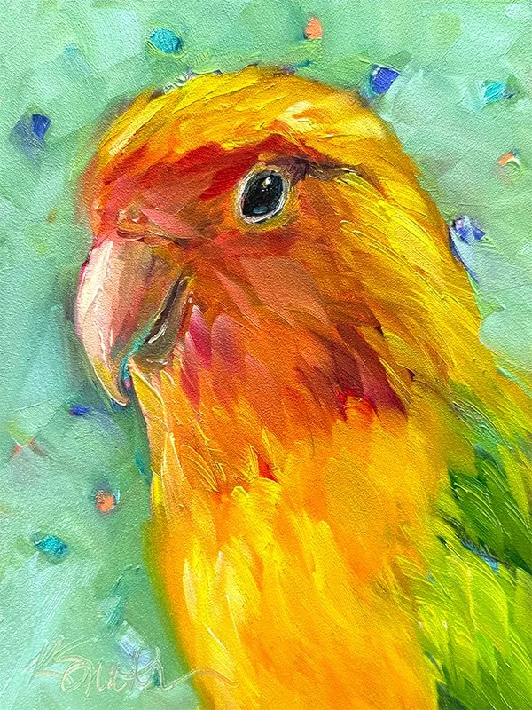 kim smith fine art_original oil painting_parrot_barbara_6x8x2_cropped.jpg