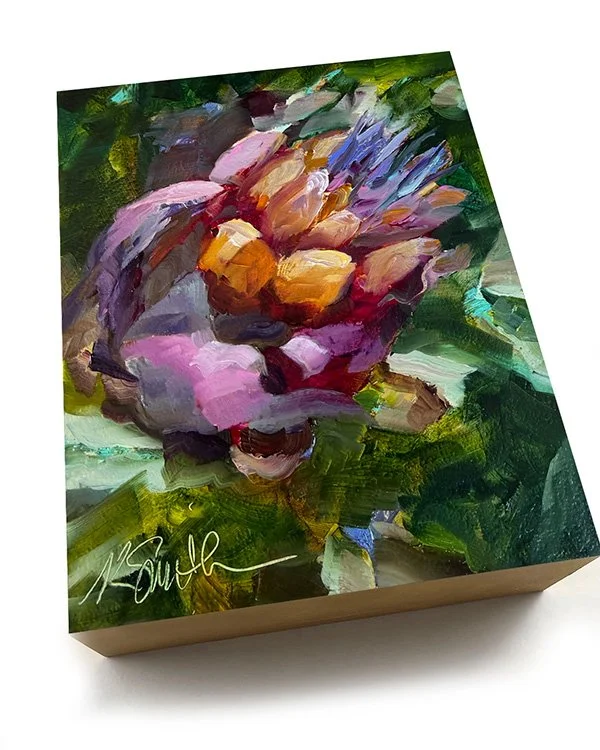 kim smith fine art_original oil painting_italian artichoke_6x8x2_angled.jpg
