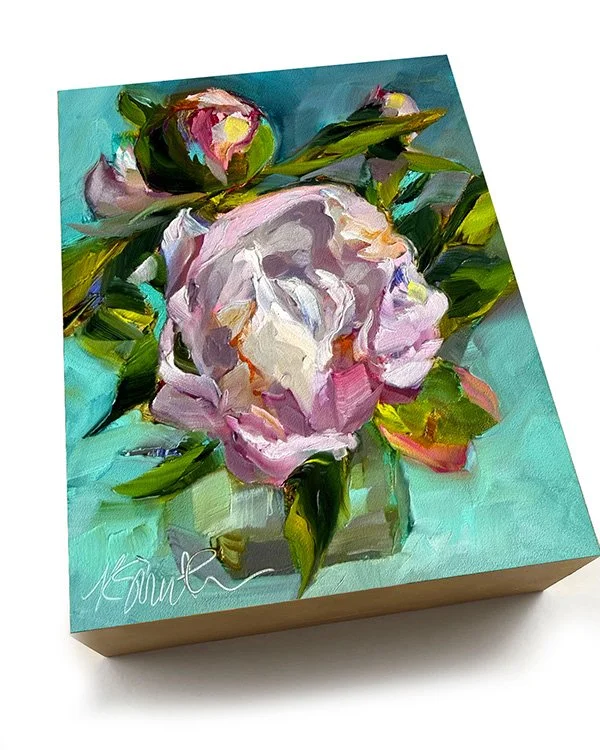 kim smith fine art_original oil painting_peony_soflty unfurled_6x8x2_angled_1.jpg