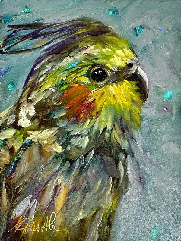 kim smith fine art_original oil painting_parrot_cockatiel_charlie_6x8x2_cropped.jpg