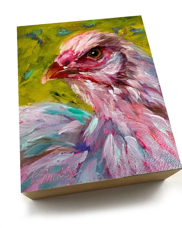 kim smith fine art_original oil painting_chicken_maude_6x8x2.jpg_angled_1.jpg
