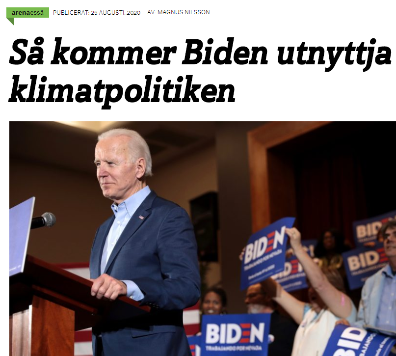 Klimatsossarna tipsar: Demokraternas klimatpolitik är lovande!