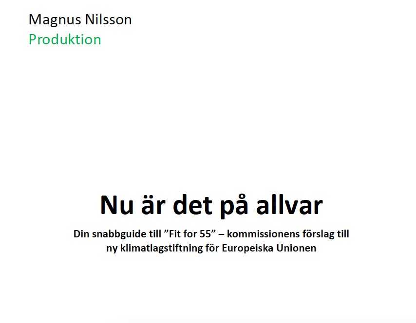 Medlemmar gör: Sammanfattning av FitFor55