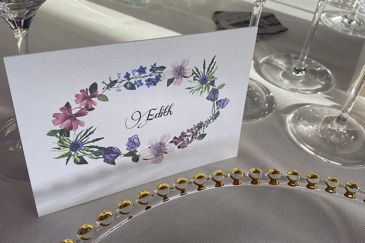 Floral place card