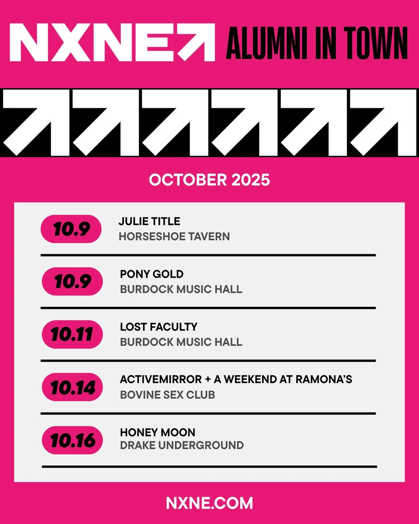 🚨 Introducing NXNE ALUMNI PLAYING IN TOWN 🔊

So many of our incredible artists keep the music going long after the festival. We&rsquo;re helping them pack their rooms and bring the energy back to Toronto stages 🎸✨

Check out these amazing acts pla