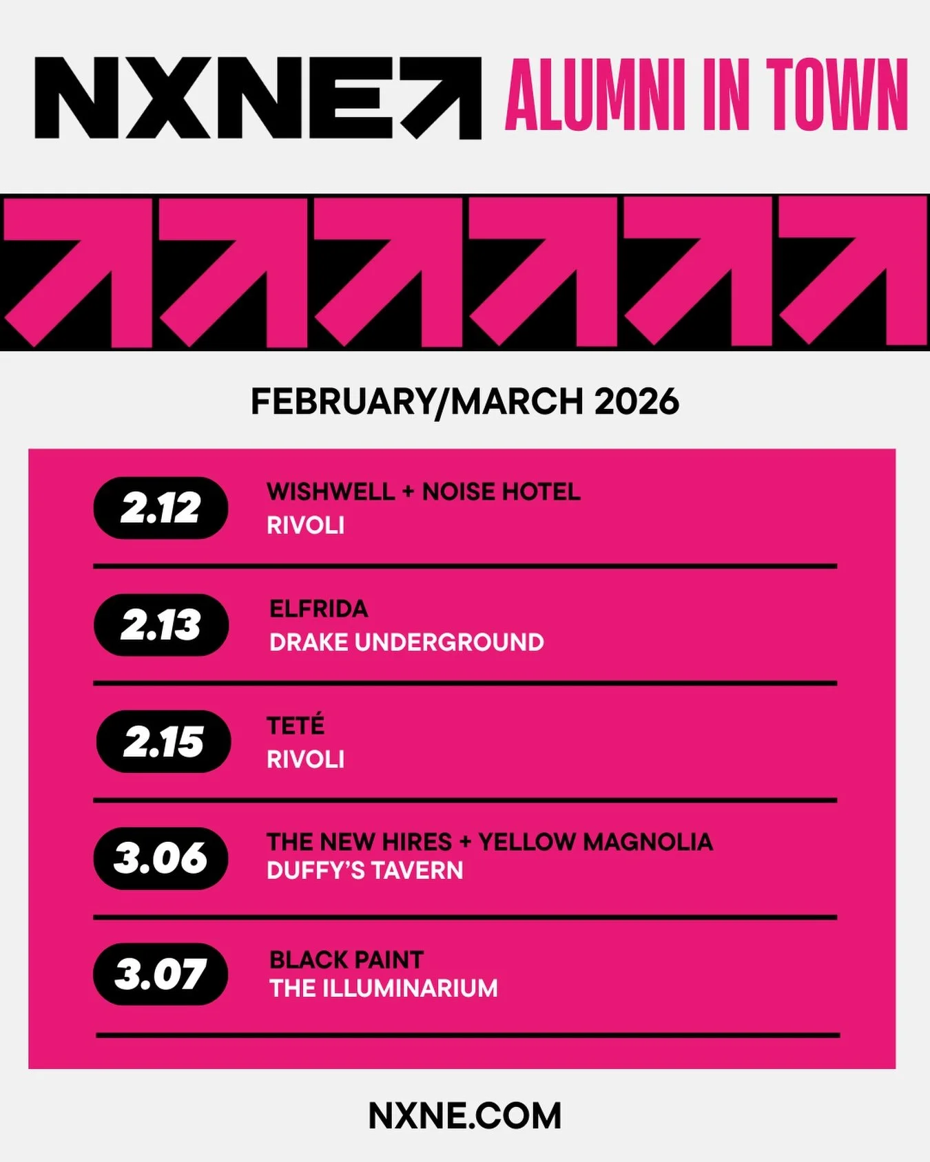 Looking for something to do this week? We&rsquo;ve got some great ideas.... 👀

NXNE Alumni are BACK in town with some amazing shows coming up around Toronto. More details and ticket links at nxne.com.

If you&rsquo;ve played NXNE before and have an 