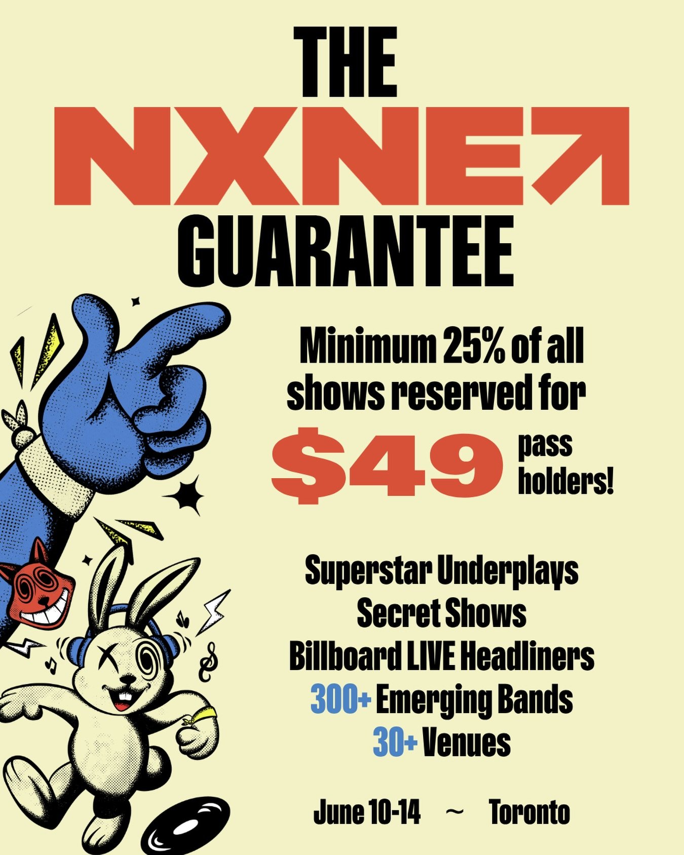 300+ artists. 30+ venues. 5 nights.

The lineup&rsquo;s stacked &ndash; and you can see it all. The odds are in your favor with NXNE&rsquo;s $49 Discovery Pass🔥

Link in bio 🎟️

#nxne2026