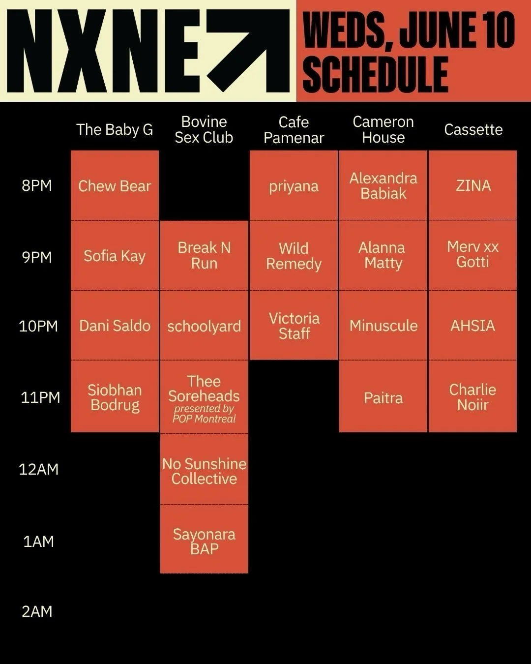 🔊WHAT&rsquo;S ON NIGHT ONE🔊

NXNE 2026 is here and we have a PACKED night of music at iconic venues across the city 

Set times subject to change. Full details and passes are available at nxne.com 👀

#NXNE2026 #FACTORFunded