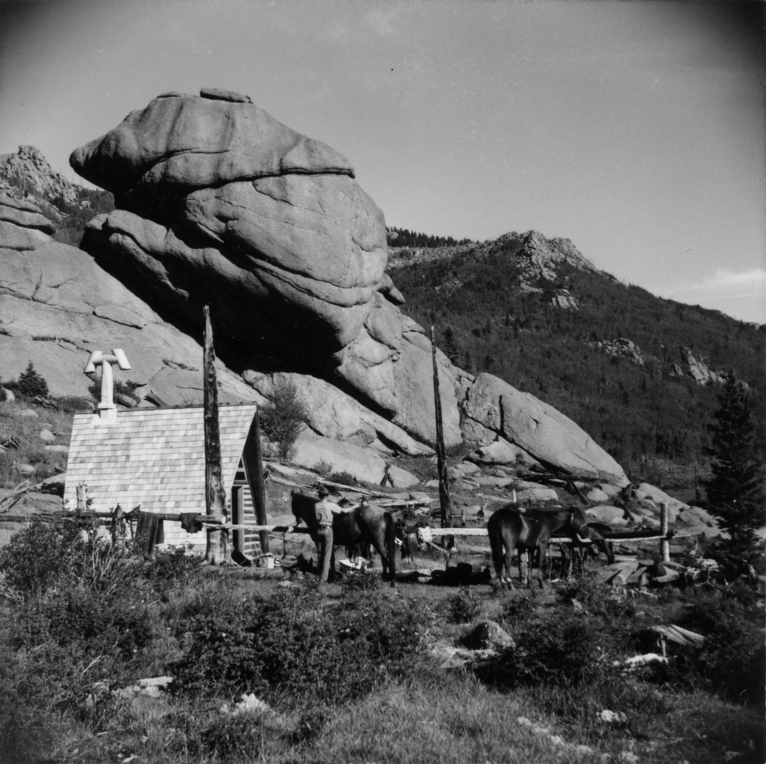  The McCurdy Park shelter house in this 1968 photo was removed sometime around when this area was declared Wilderness in 1980. What a great rock formation! 