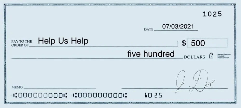 Cheque Help Donate Canada — Help Us Help