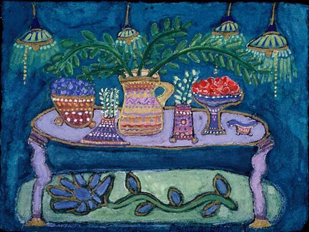 Interior with Flower Rug