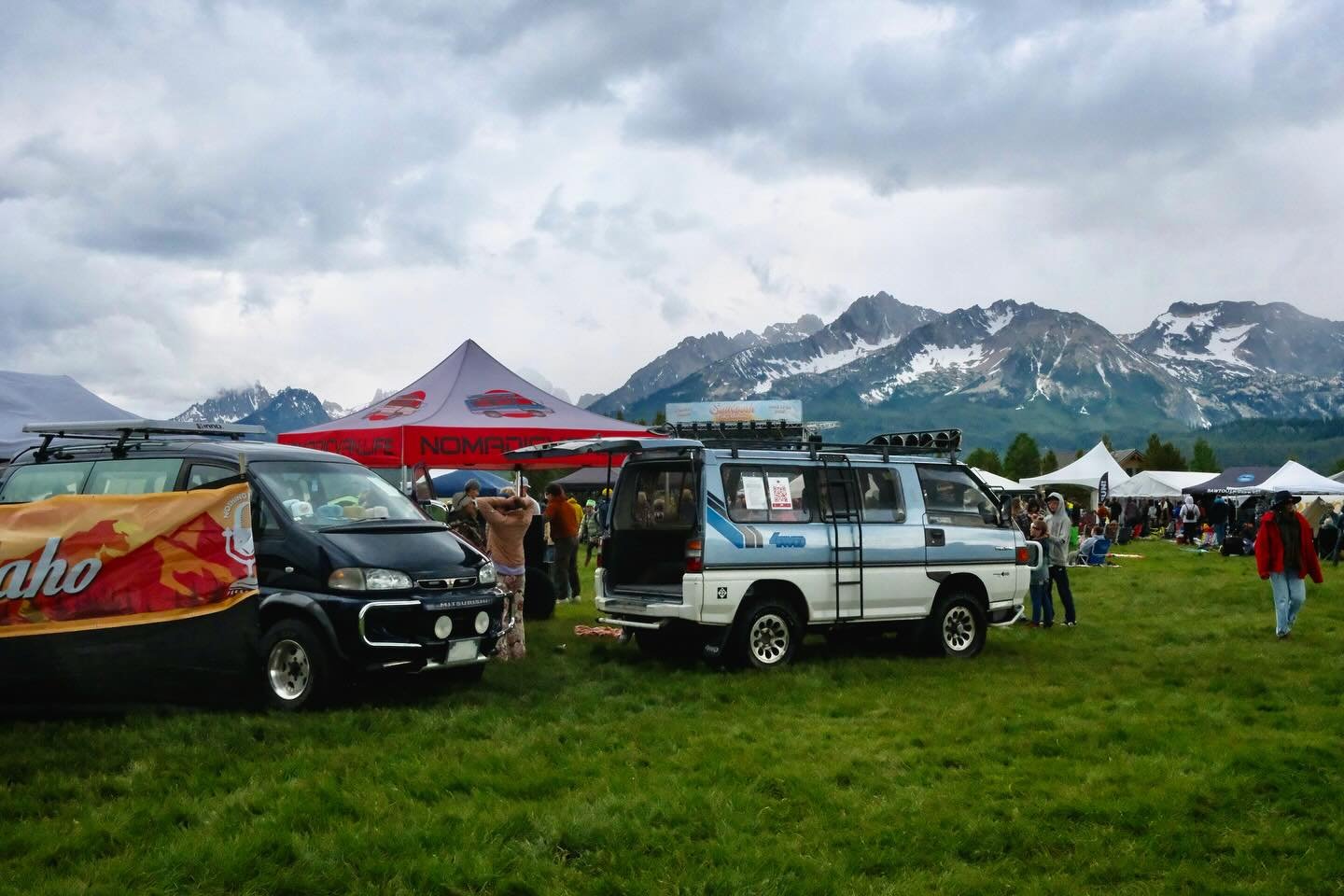 We had another successful weekend at @sawtoothvalleygathering this year! While the weather was cold; we still had plenty of fun playing stump, washers, trivia and hiding from the snow/rain in the vans. Huge props to all the bands toughing out the col