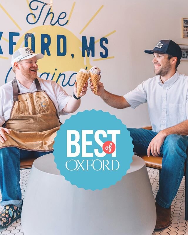 Thank you Oxford!! For voting Oxford Creamery &ldquo;Best Ice Cream/Frozen Yogurt&rdquo;, and &ldquo;Best Place to Grab Dessert&rdquo;! We ❤️ our community! 
One of our goals when starting the Creamery was to serve our customers the best ice cream th