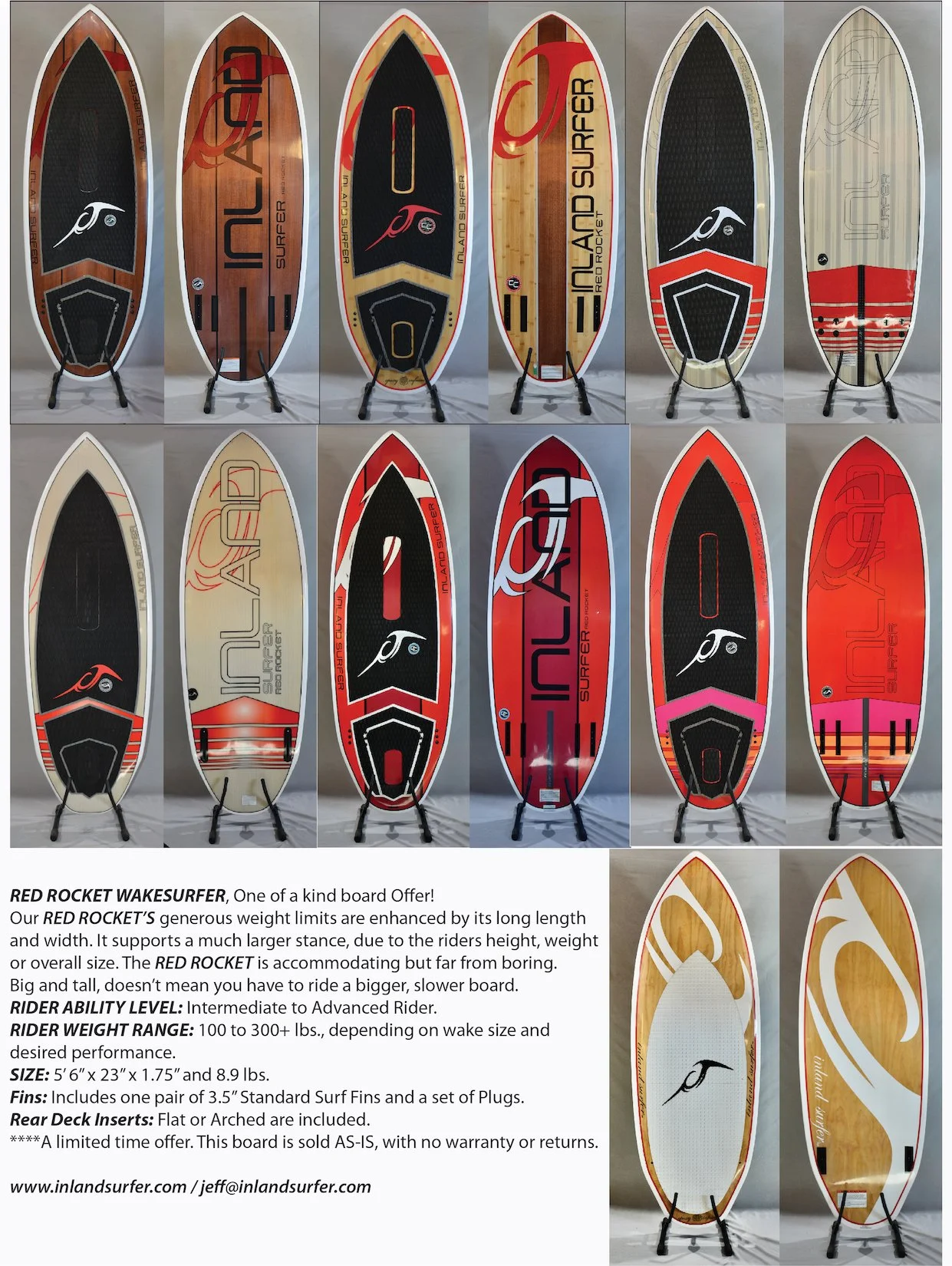 RED ROCKET WAKESURFER, One of a kind board Offer.jpg