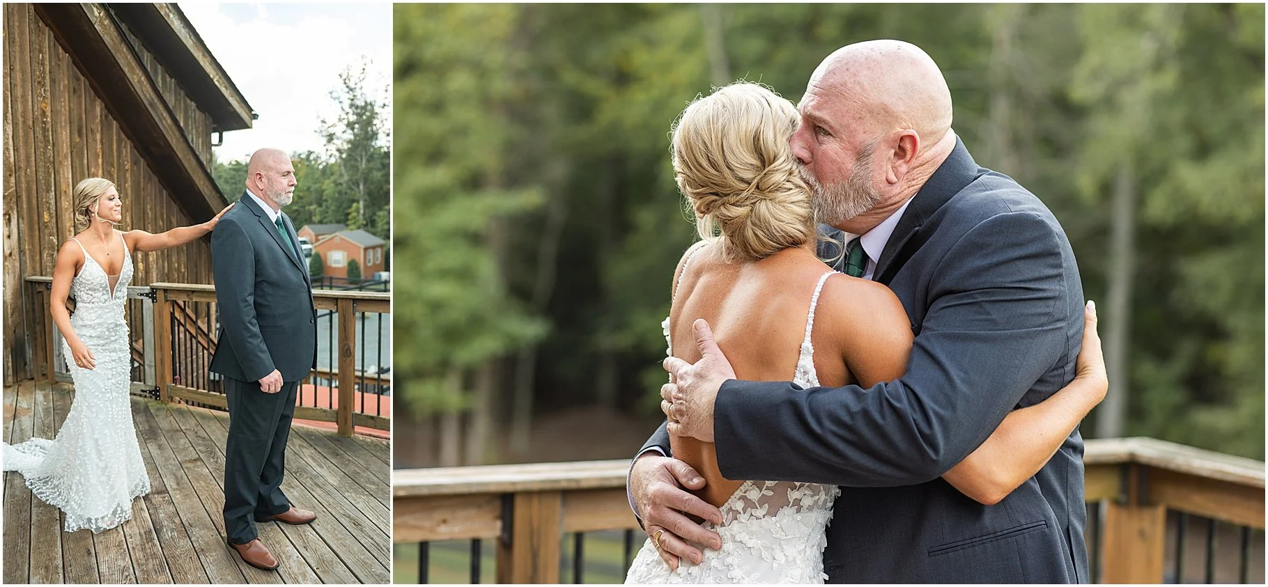 Barn at Cedar Creek Ranch | First Look Bride and Dad