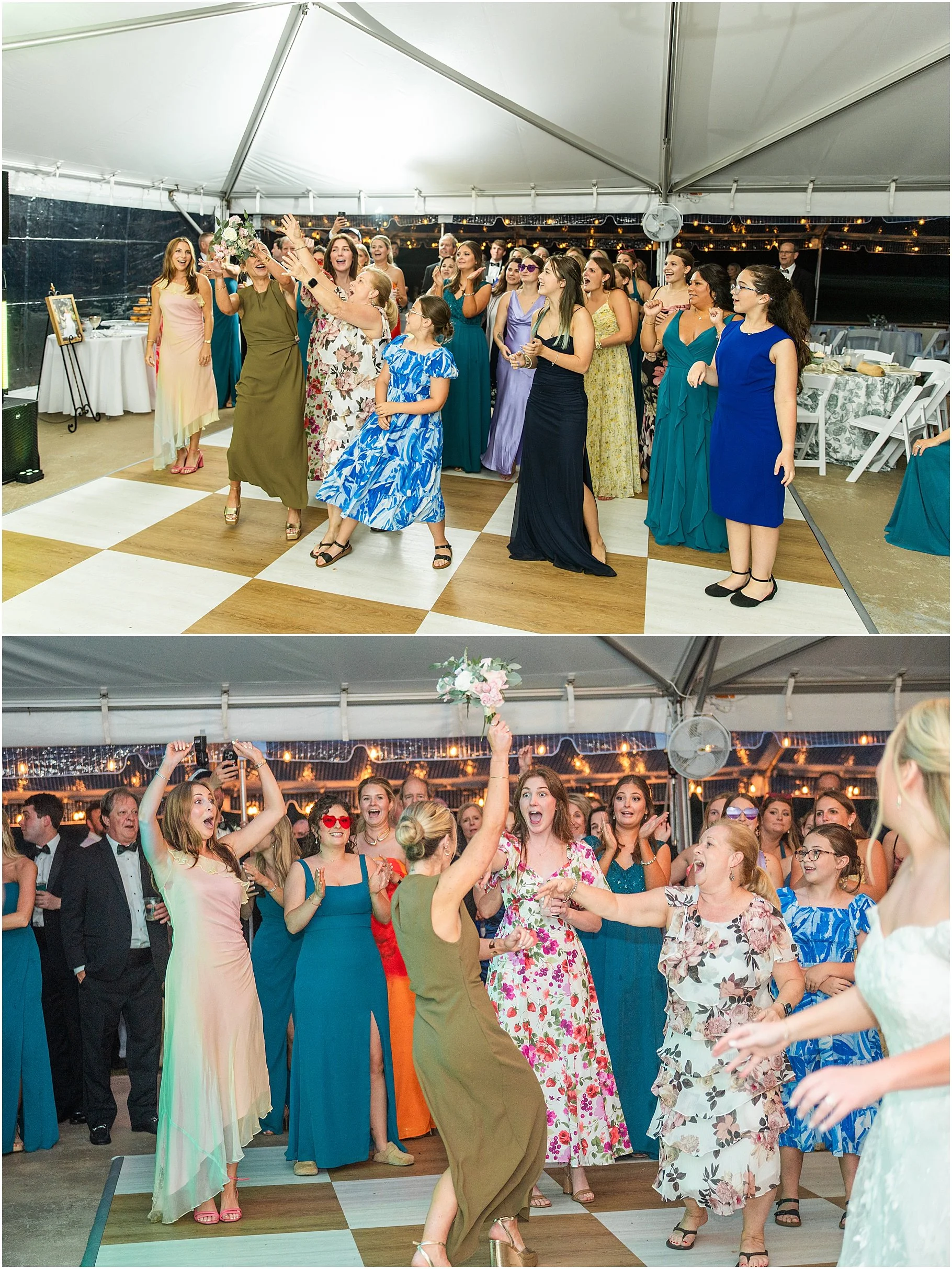 Bridal Bouquet Toss | Charleston Wedding Photographer