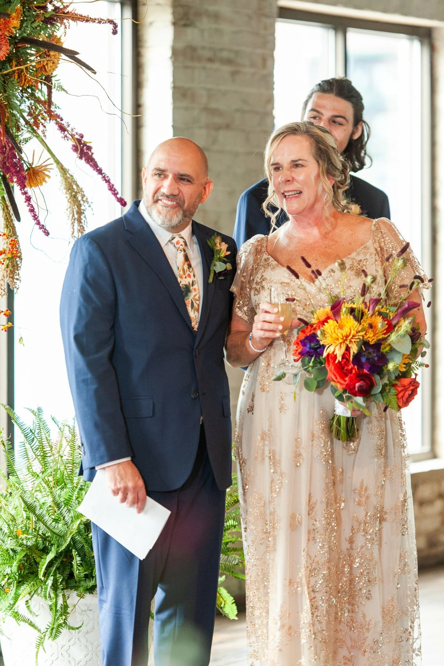 Rena &amp; Rich's Fall Brunch Wedding yesterday at @themercantilebycdd was a dream, from Rich's amazing tie to the gorgeous Fall-themed florals, from the fantastic music by Austin (one of my former students!) to the sweetest words from Rena's son McI