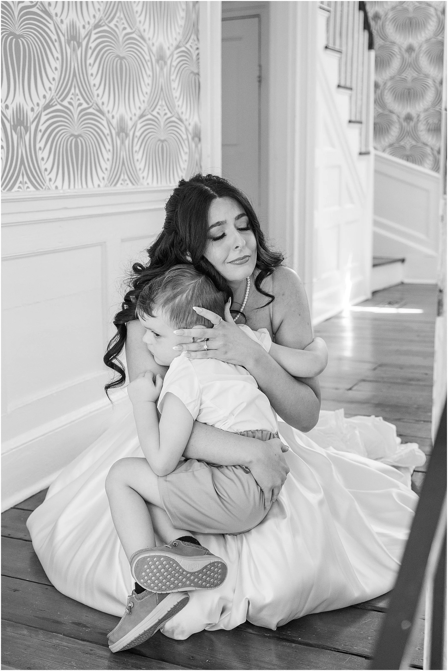 Intimate Moment between Bride and Son | SC Wedding Photographer