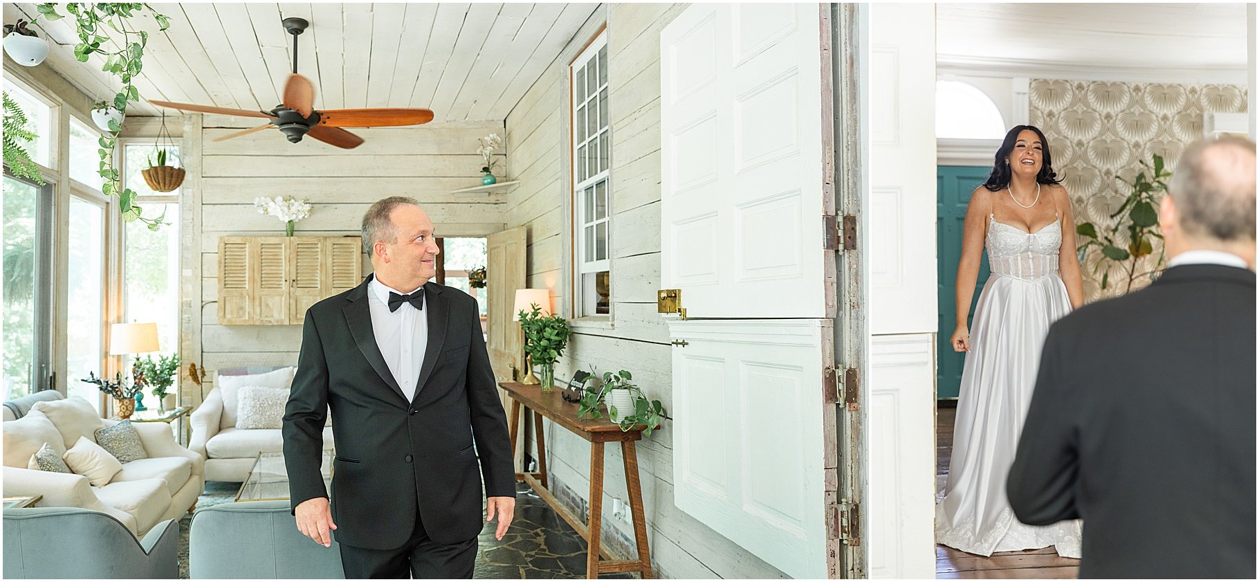 First Look with Dad and Bride | Historic Robertson Homestead