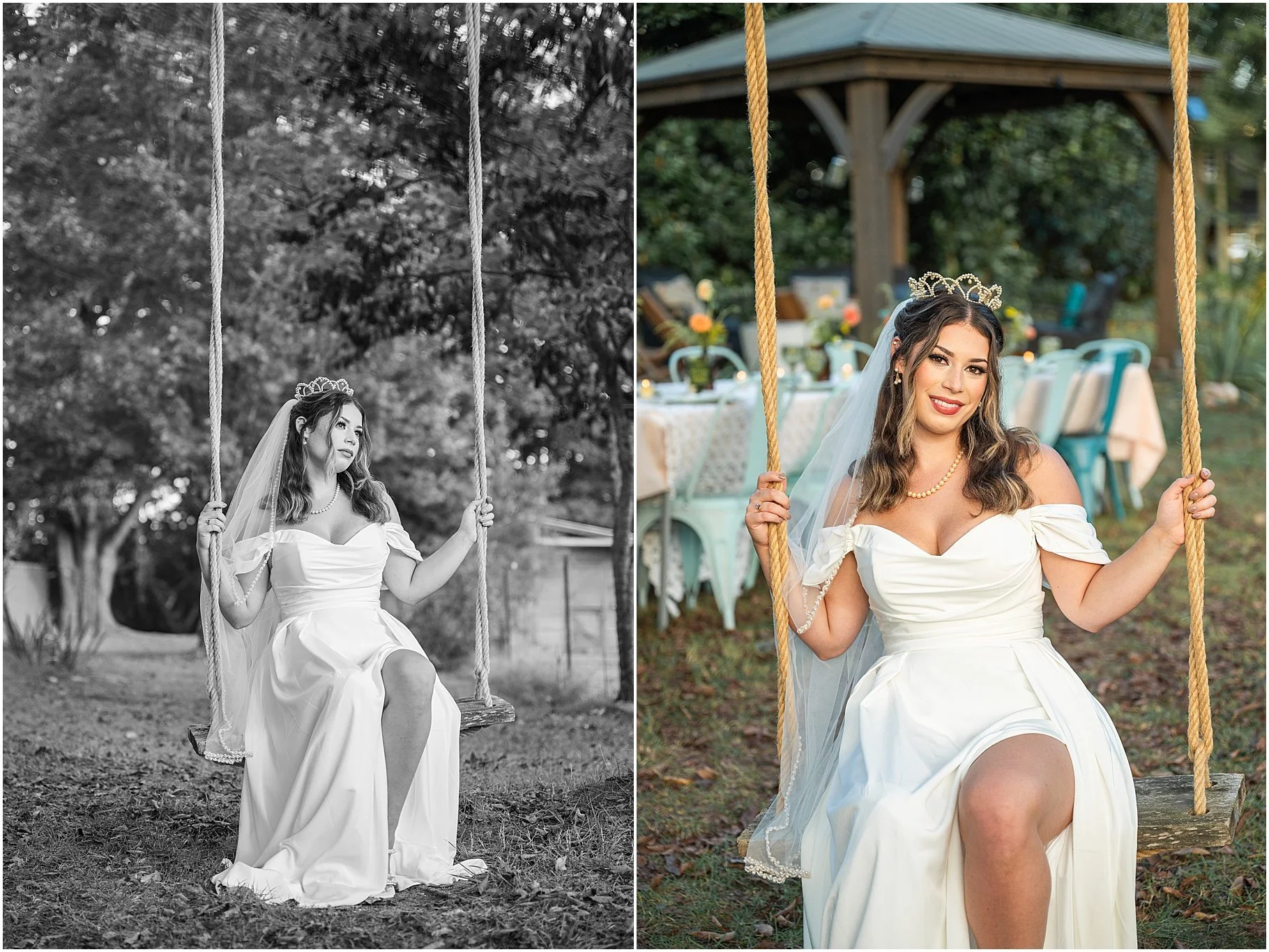 Indigo Iris Farm Swing | Bridal Portrait Session