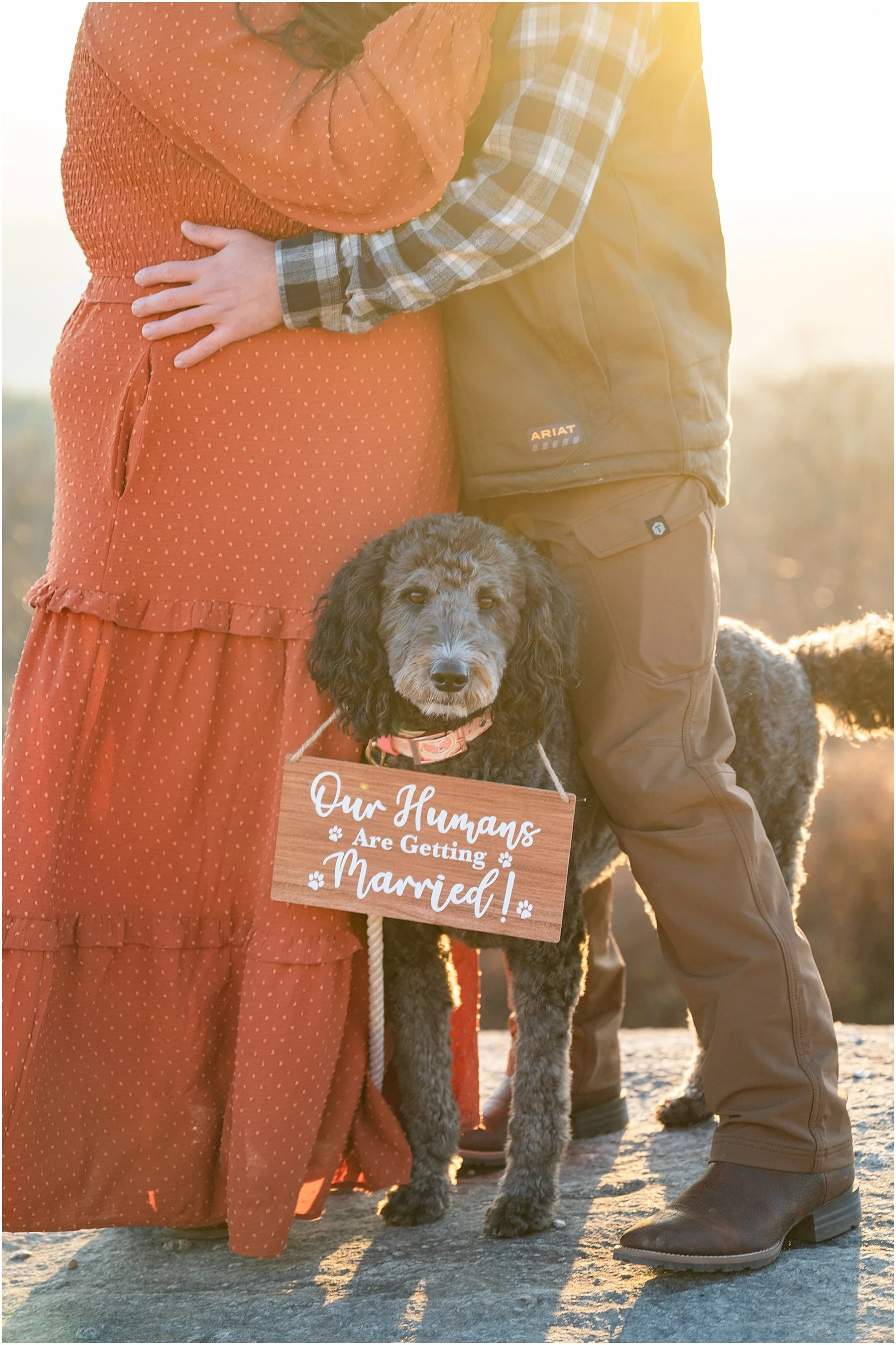 Engagement Photo with Dog | Charlotte Wedding Photographer