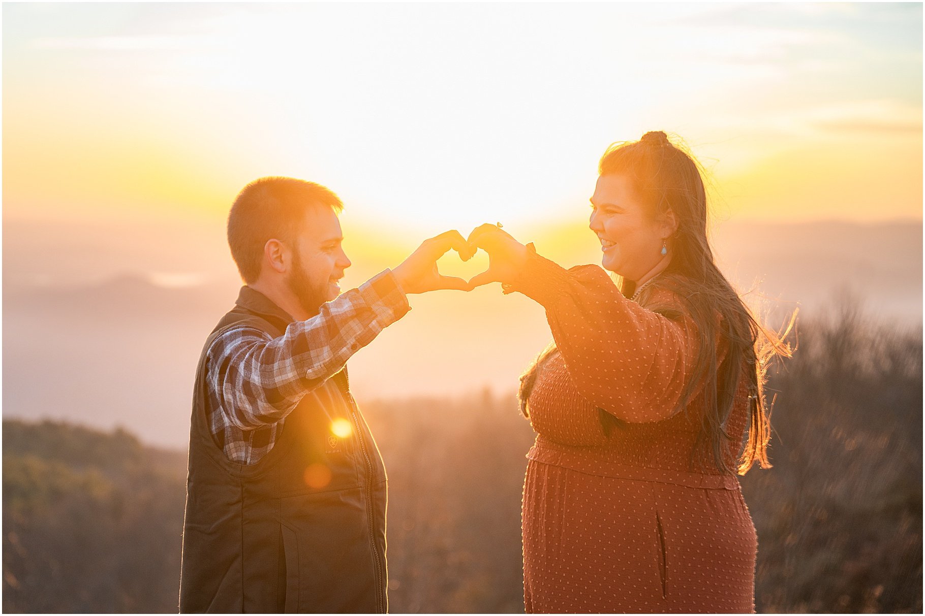 Romantic Mountaintop Sunset Engagement Photos | Sassafras Mountain
