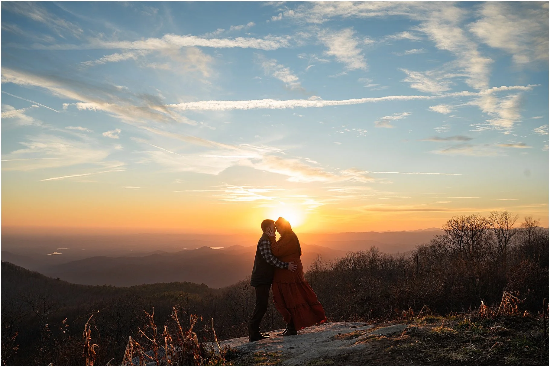 Romantic Mountaintop Engagement Photos | Sassafras Mountain Sunset
